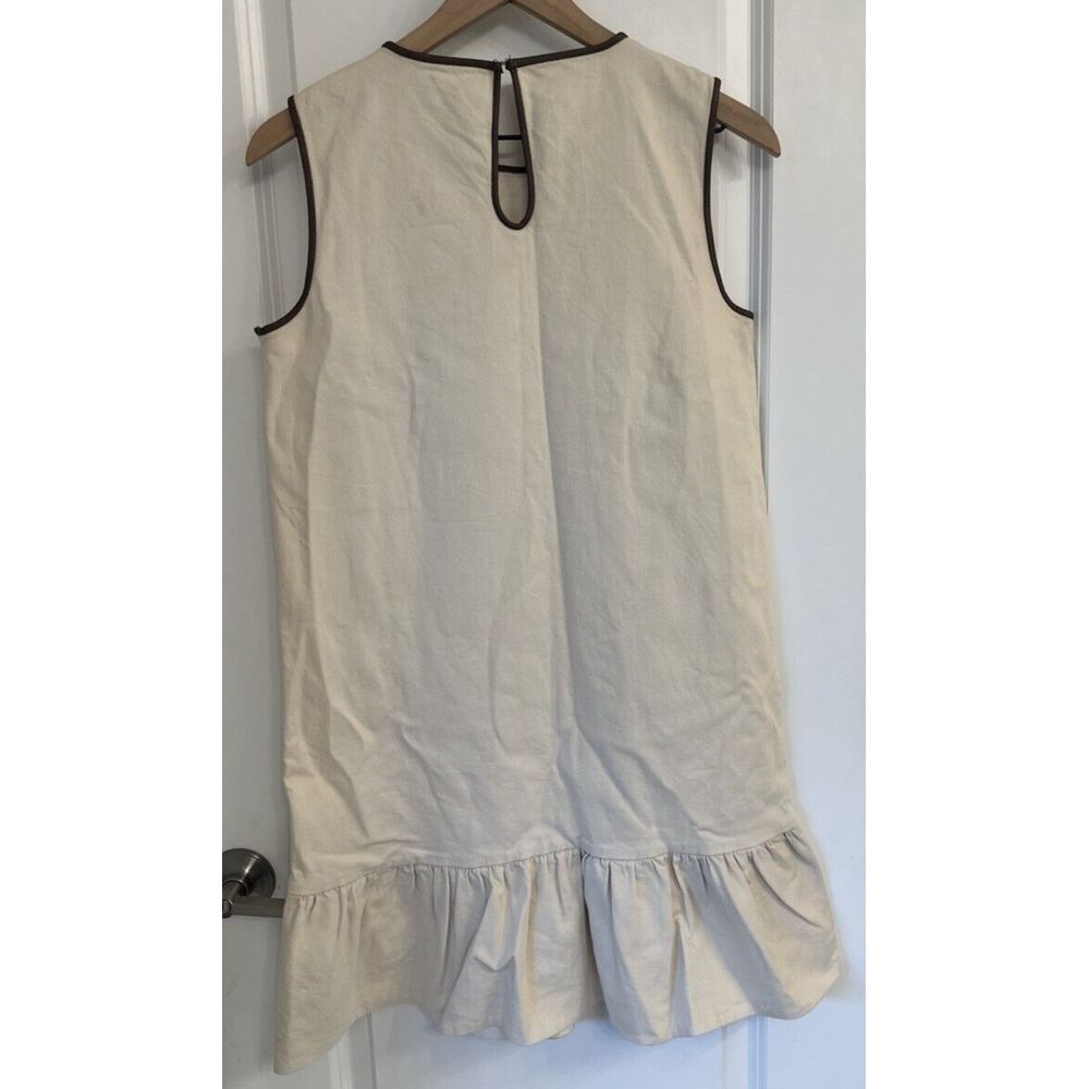 Sleeveless Cream Ruffle-Hem Dress - Picture 7 of 11